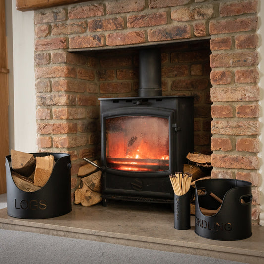 Noir Fireside Log & Kindling Set