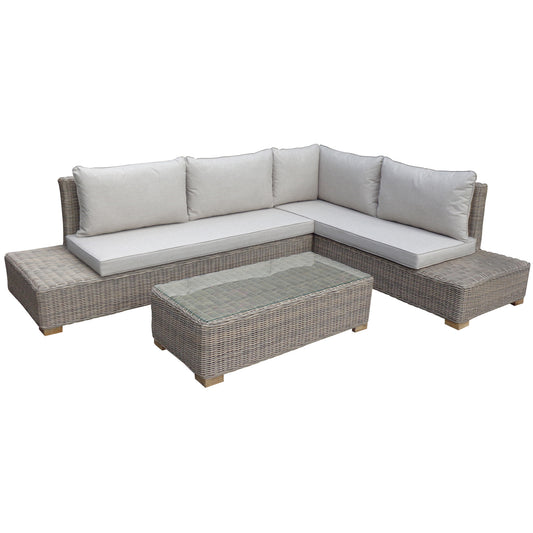 Aurora Large Corner Garden Sofa Set with Coffee Table