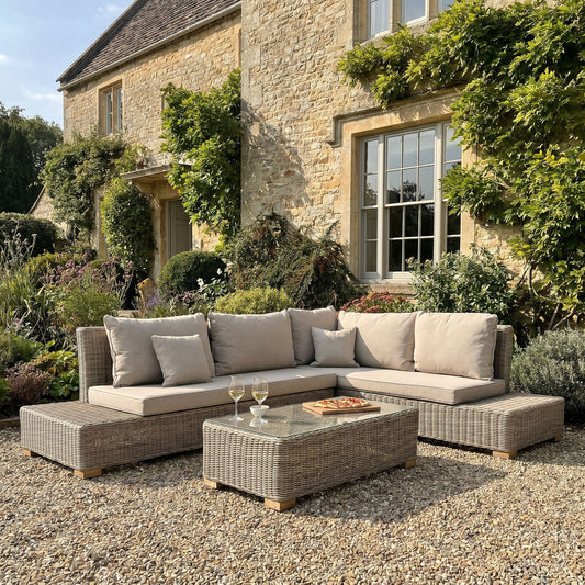 Aurora Large Corner Garden Sofa Set with Coffee Table