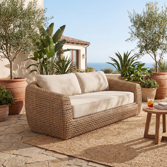 Riviera 3-Seater Rattan-Style Outdoor Garden Sofa