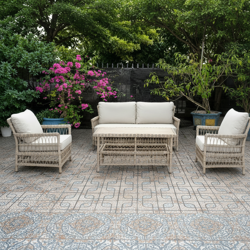Soleil 4-Seater Rattan-Style Garden Lounge Set with Coffee Table